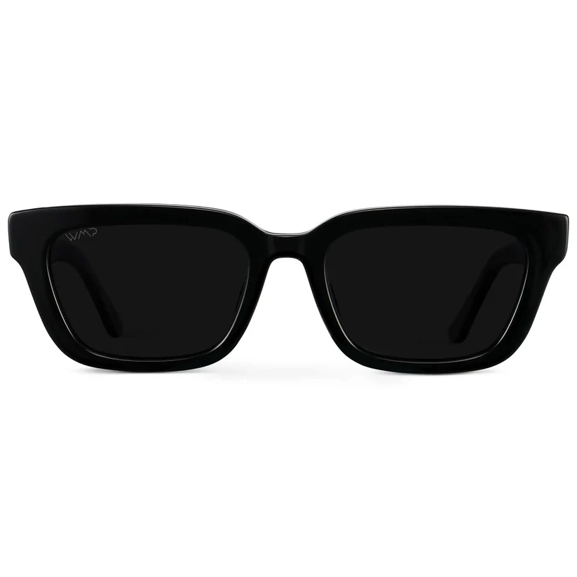 Vivian - Women’s Rectangular Polarized or Tinted Sunglasses - Black