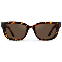 Vivian - Women’s Rectangular Polarized or Tinted Sunglasses - Ember Tortoise/Dark Brown