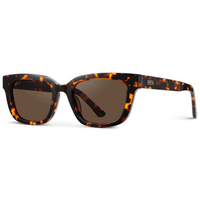 Vivian - Women’s Rectangular Polarized or Tinted Sunglasses - Ember Tortoise/Dark Brown