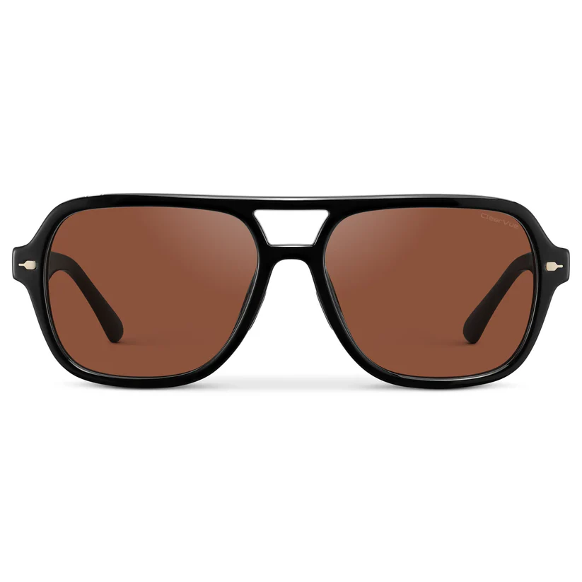 Rally - Women's Double Bridge Aviator Sport Sunglasses - Black/Tinted Red