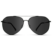 Ramsey - Geometric Polarized Aviators Sunglasses - Black