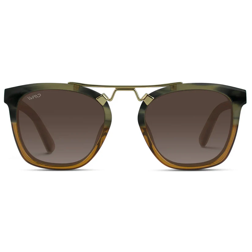 Demi - Women's Polarized Square Sunglasses - Desert Sage / Brown