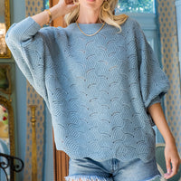 Boatneck Scallop Sweater
