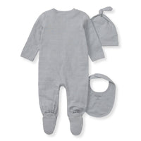 3 Piece Jumpsuit, Hat & Bib Set: Quarry