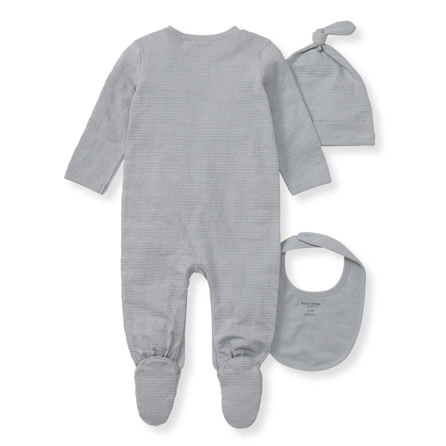 3 Piece Jumpsuit, Hat & Bib Set: Quarry