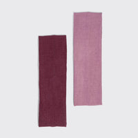Recycled Fabric Ribbed Elastic Headbands 2pc Set - Cherry Lacquer & Dusty Pink
