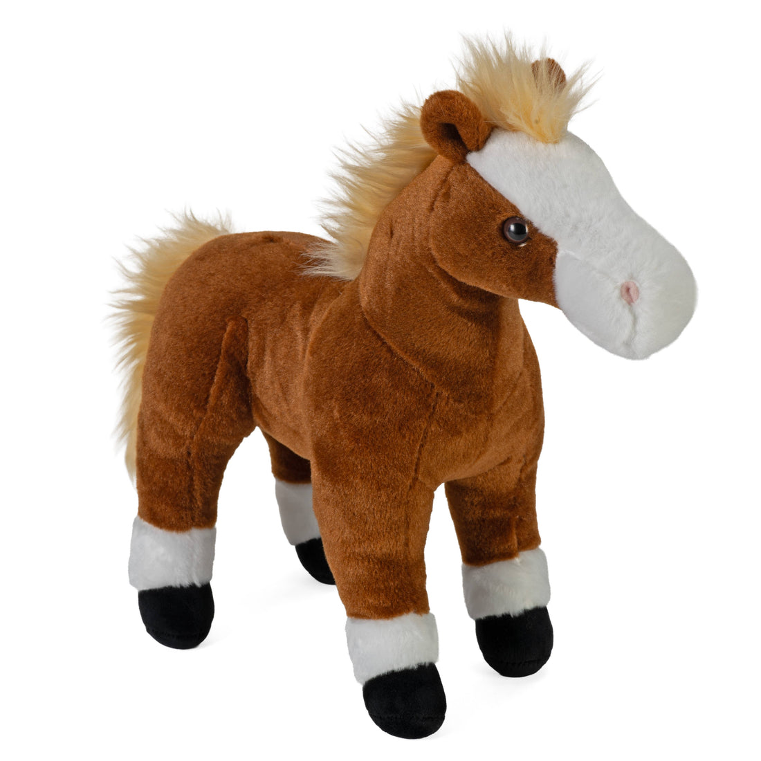 Brown Horse Standing Stuffed Animal 12"