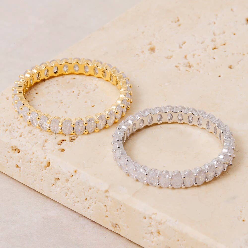 Cubic Zirconia Eternity Fashion Ring: Gold