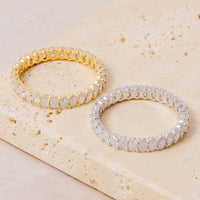 Cubic Zirconia Eternity Fashion Ring: Gold
