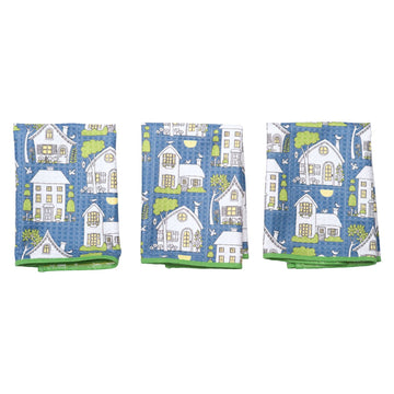 Mighty Mini Towel (Set of 3) Reversible - ME Twilight Cottages: Denim