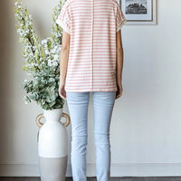 Pink Stripe Short Sleeve Top
