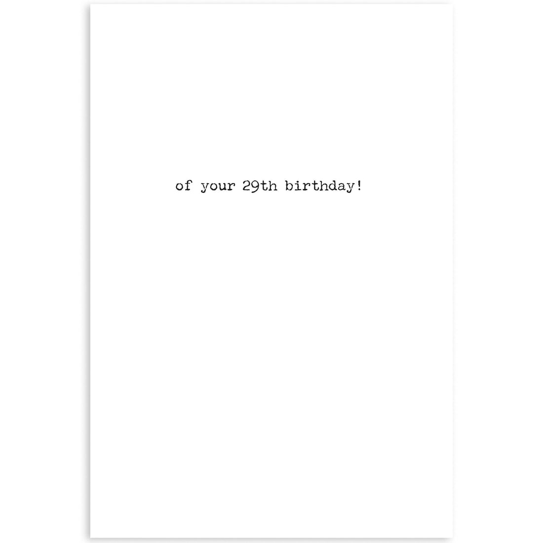 29th Birthday Anniversary Greeting Card