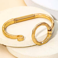 Hammered Circle Bangle Bracelet