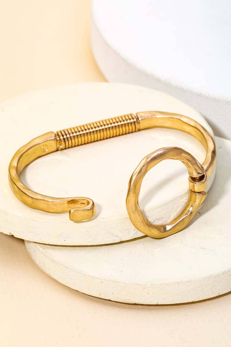 Hammered Circle Bangle Bracelet