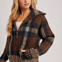 Plaid Knit Jacket