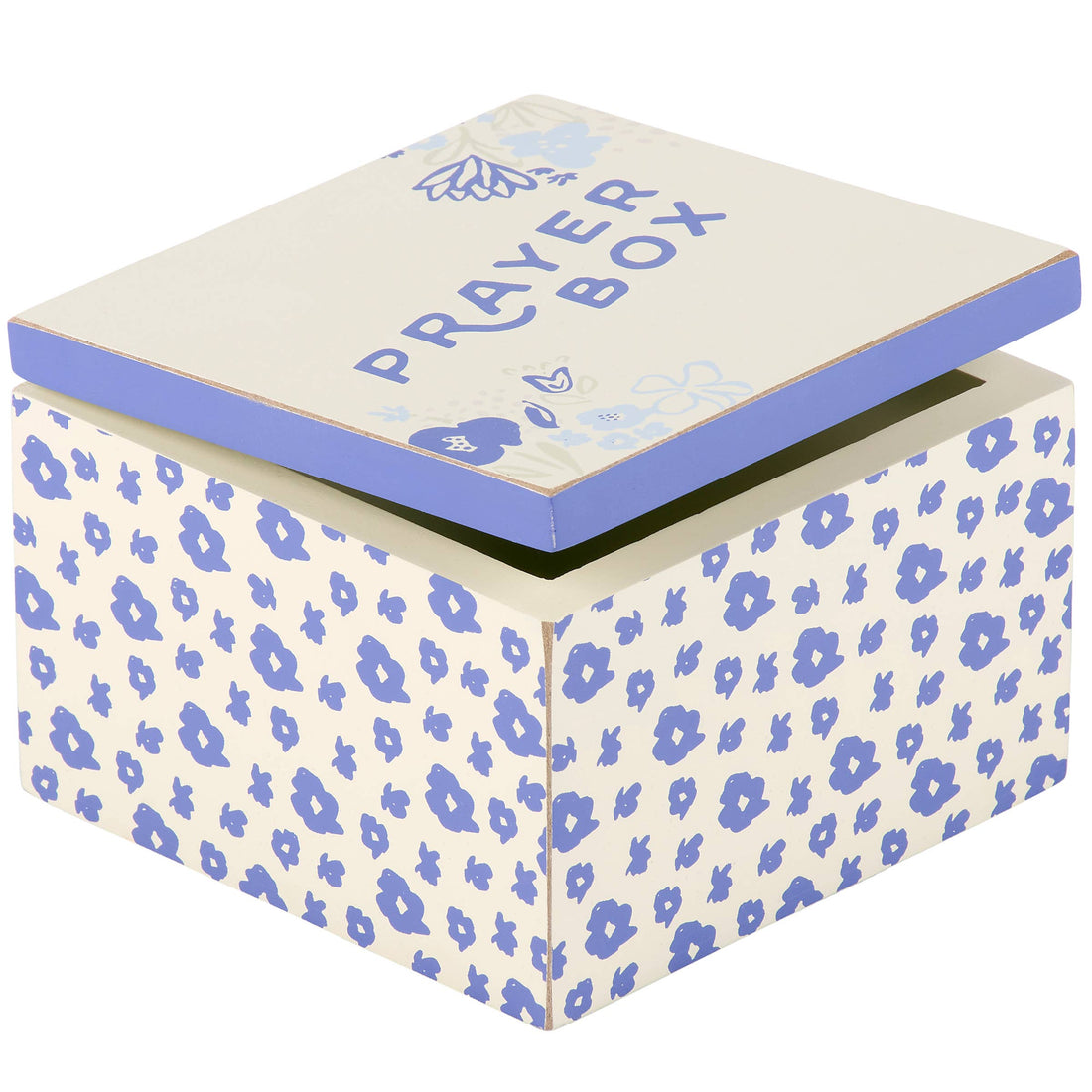 Blue Floral Prayer Box Hinged Box