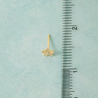 Mini Cz Enamel Flower Stud Earrings: Gold
