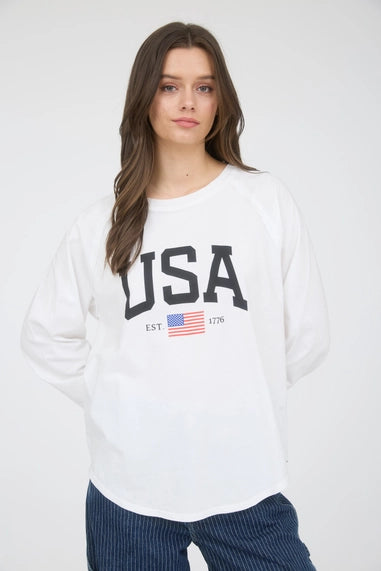 USA Long Sleeve Raglan