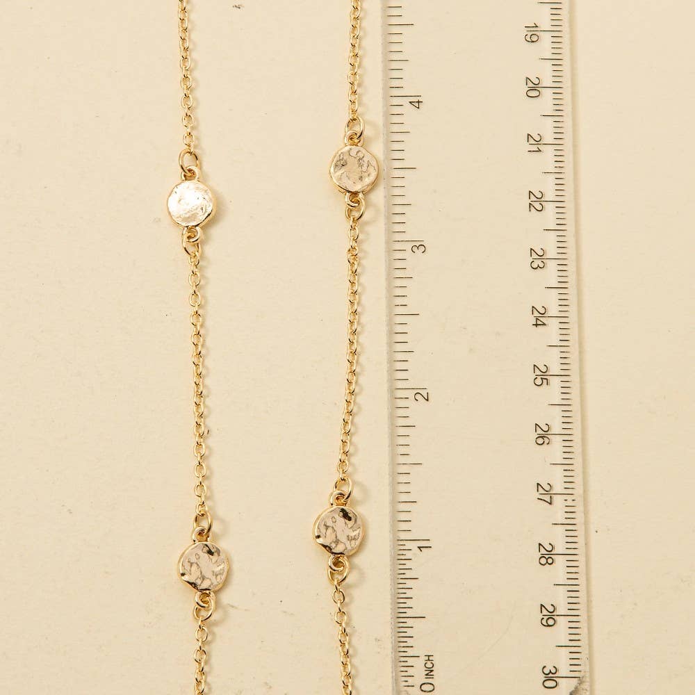Mini Coins Station Long Chain Necklace: Gold/Silver