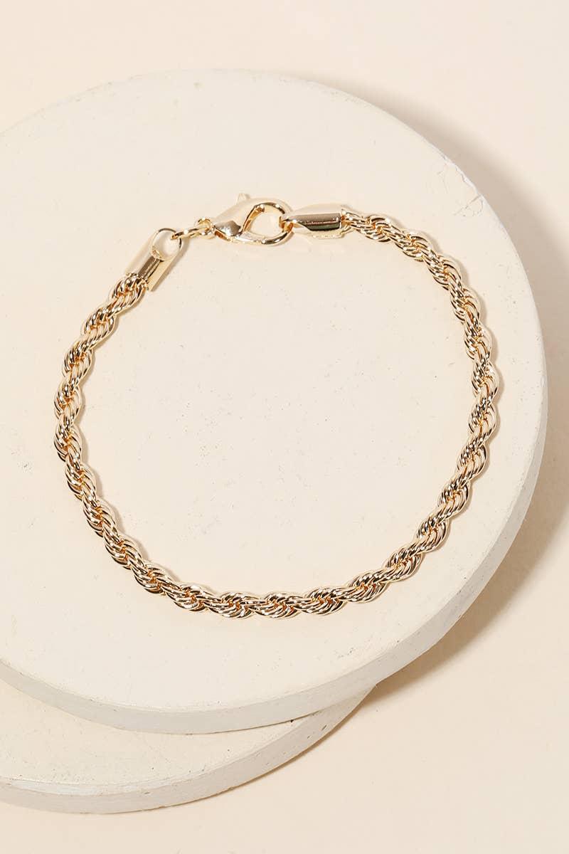 Rope Chain Bracelet: Gold