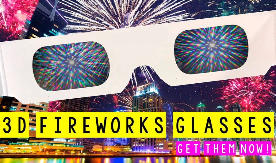 Plastic 3D Fireworks Diffraction Glasses