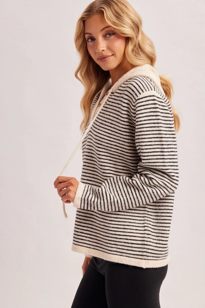 Twilight Stripe Henley Sweater