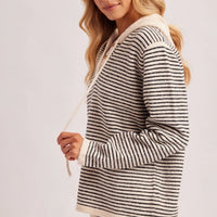 Twilight Stripe Henley Sweater