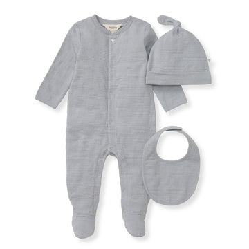3 Piece Jumpsuit, Hat & Bib Set: Quarry