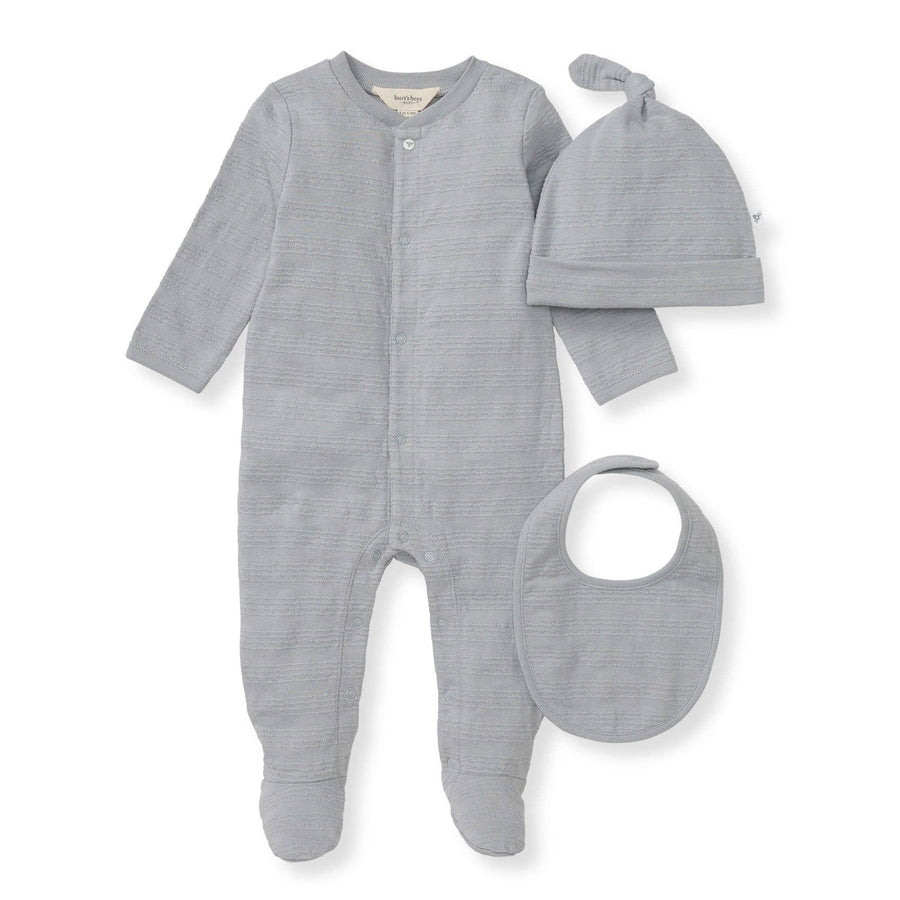 3 Piece Jumpsuit, Hat & Bib Set: Quarry
