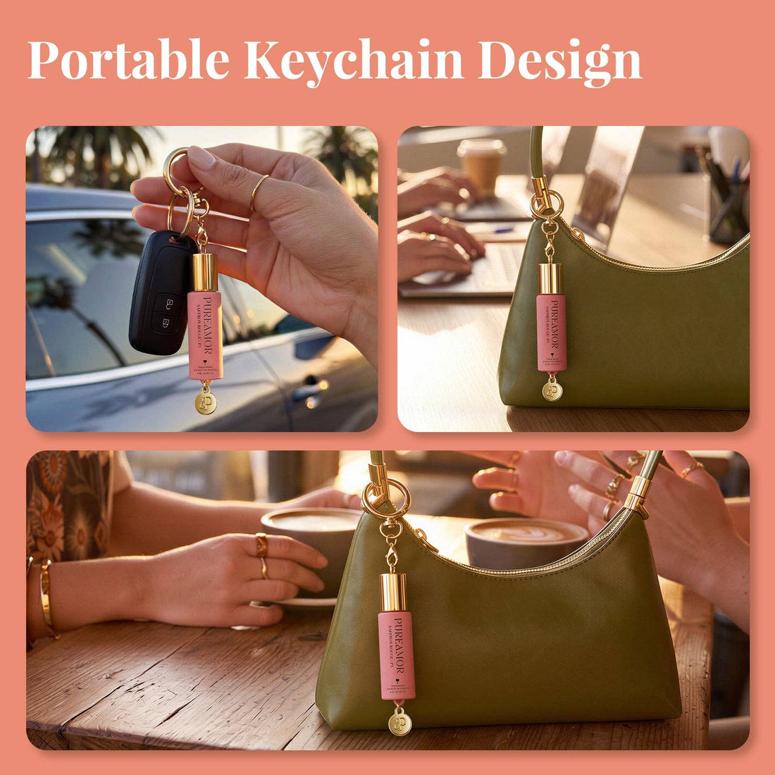 Saffron Rouge | Roll-on Pheromone Keychain Perfume Oil - 6ml: Classic Pendant