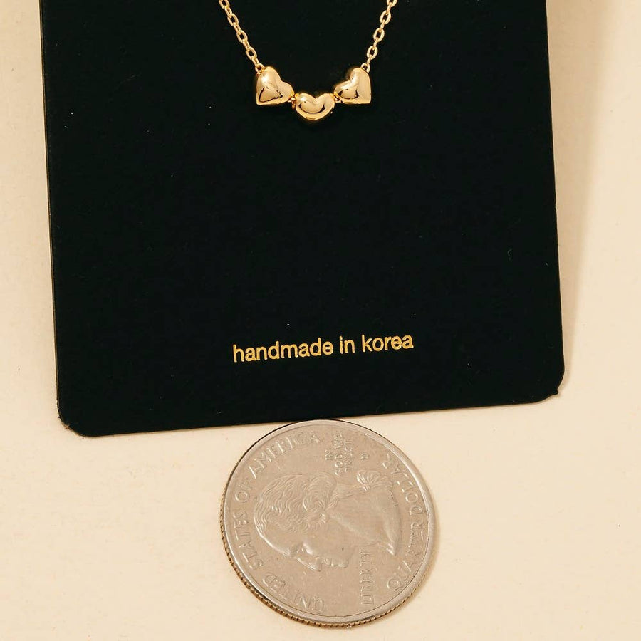 Triple Heart Charms Chain Necklace