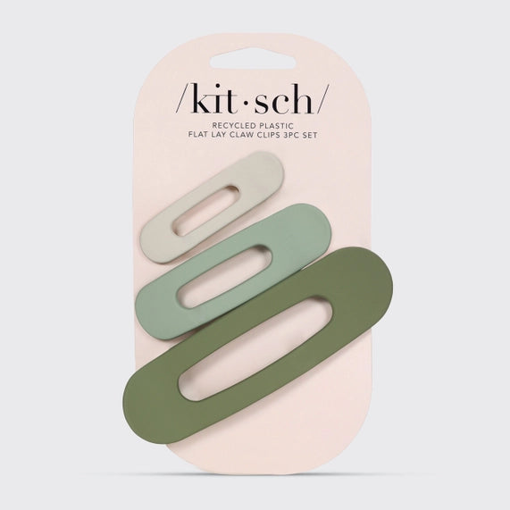 Kitsch Flat Lay Claw Clip 3pc - Matte Eucalyptus