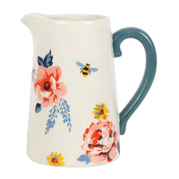 Bee-Utiful Floral Ceramic Flower Jug