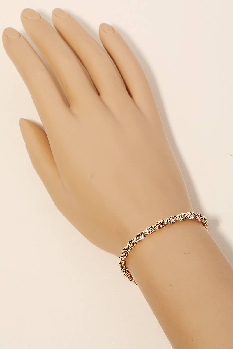 Rope Chain Bracelet: Gold