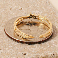 Mini Cz Flower Layered Open Band Ring: Silver