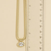 Oval Bezel Snake Chain Necklace: Gold