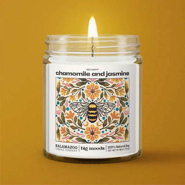 "Bee Happy" Chamomile and Jasmine Soy Candle