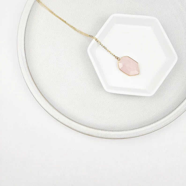 Gold Rose Quartz Necklace