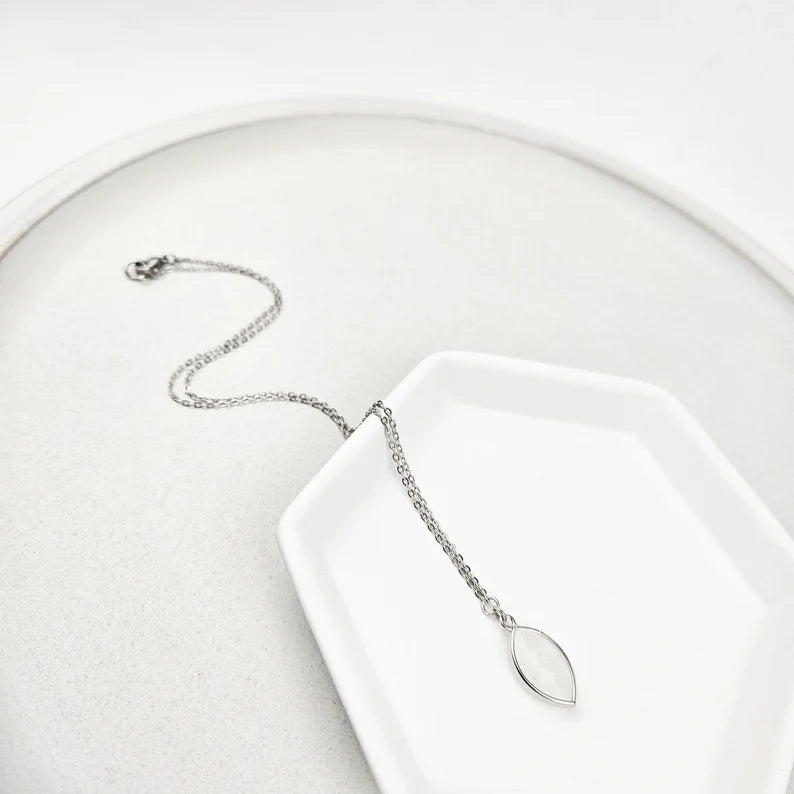 Faceted Quartz Crystal Silver Necklace