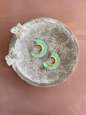 Green Fringe Earrings