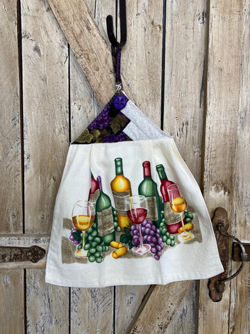 Colorful Grapes and Wine Kitchen Towel