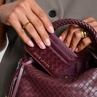 Nova Woven Texture Card Holder - Cherry