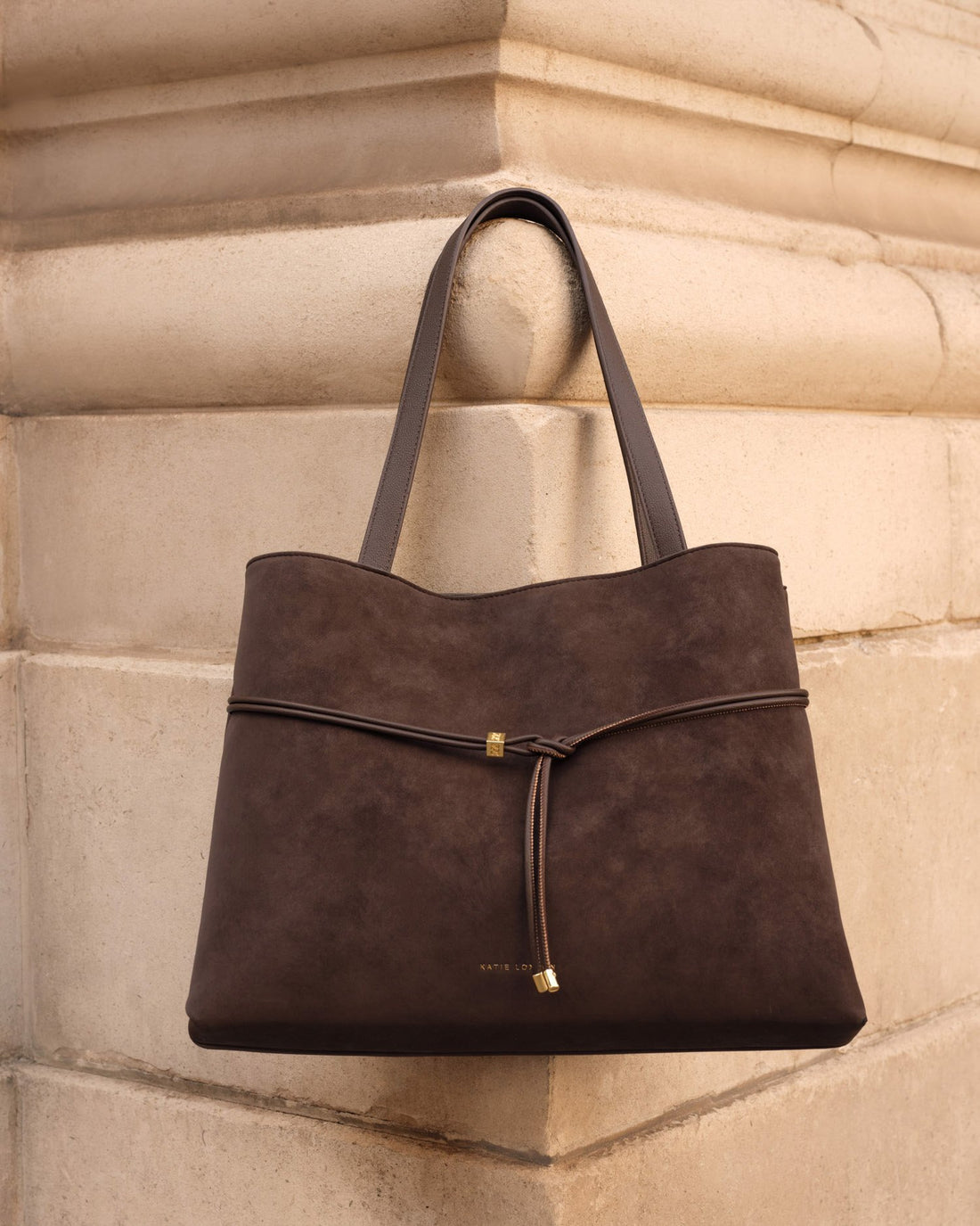 Lori Suedette Tote Bag - Bitter Chocolate