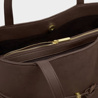 Lori Suedette Tote Bag - Bitter Chocolate