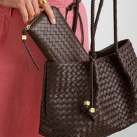 Nova Woven Texture Large Wallet - Chocolate