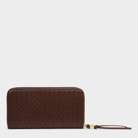 Nova Woven Texture Large Wallet - Chocolate