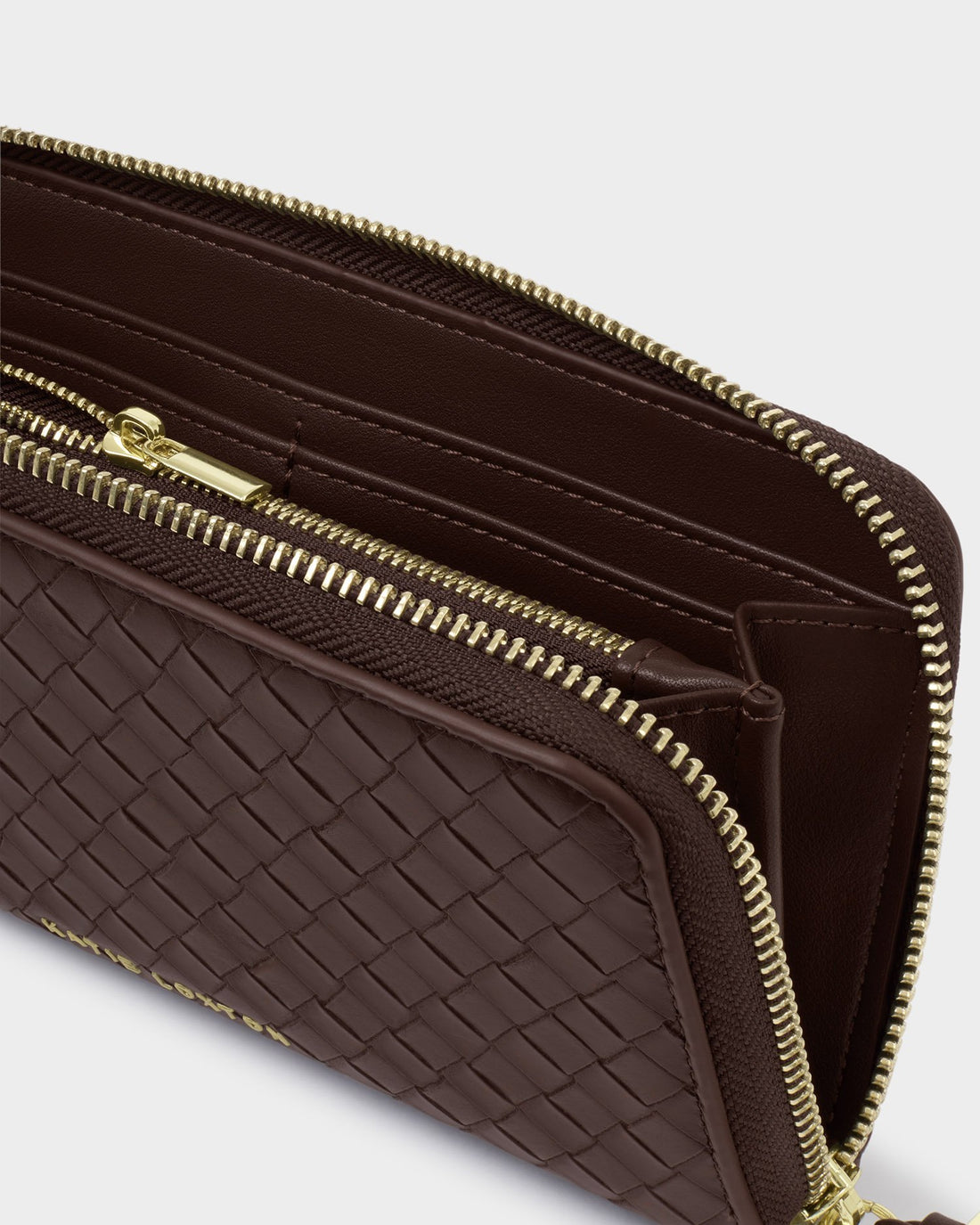 Nova Woven Texture Large Wallet - Chocolate