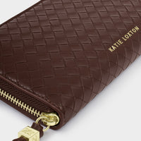 Nova Woven Texture Large Wallet - Chocolate
