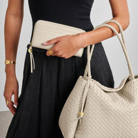Nova Woven Texture Large Wallet - Oyster
