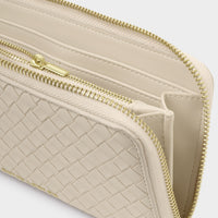 Nova Woven Texture Large Wallet - Oyster